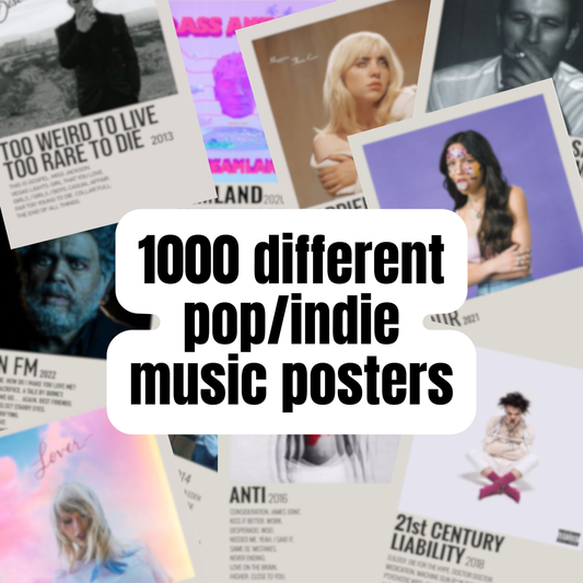 Lot of 1000 Album Posters Wall Art Design Pop Indie EDM