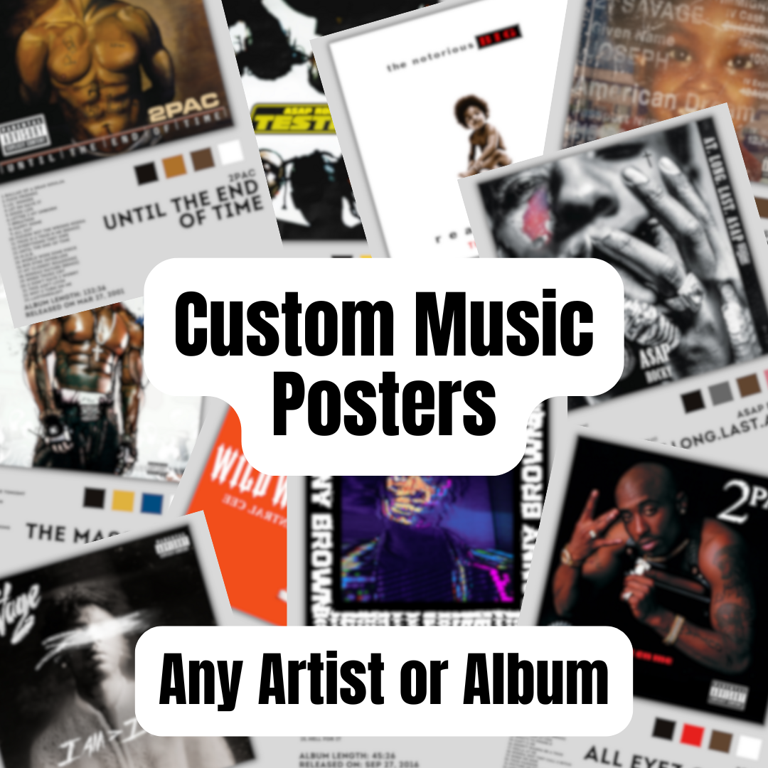 Custom Personalised Lot of Album Posters Wall Art Design Hip Hop Rap