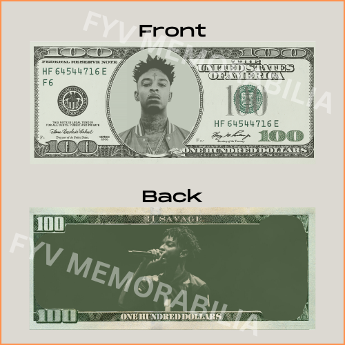 21 Savage Custom Cash Design Digital File Download Printable