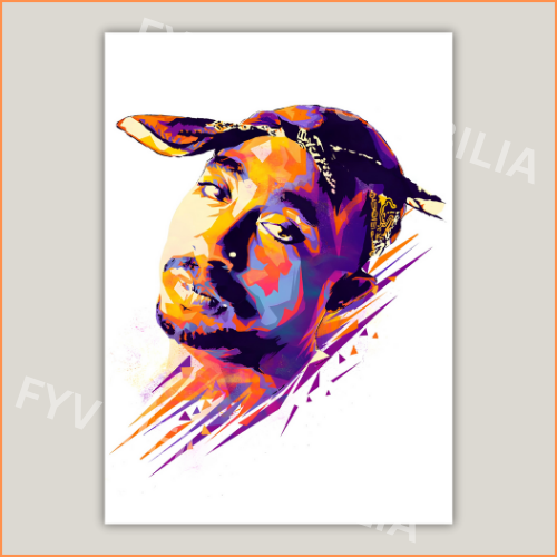 2Pac Poster Wall Art Design Hip Hop Rap