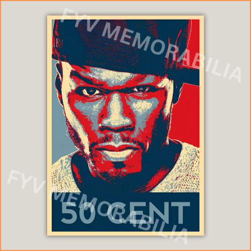 50 Cent Poster Wall Art Design Hip Hop Rap