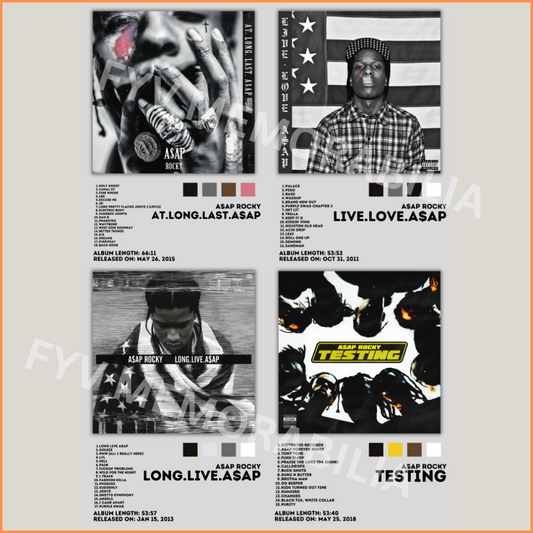 ASAP Rocky Lot of 4 Album Poster Wall Art Design Hip Hop Rap