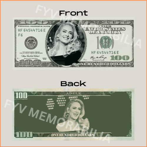 Adele Custom Cash Design Digital File Download Printable