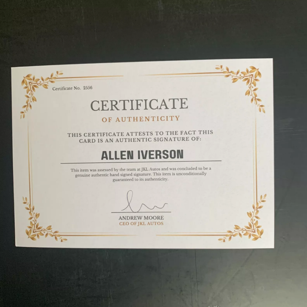 Allen Iverson Authentic Hand Signed Autograph + COA