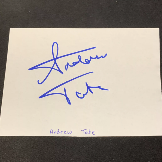 Andrew Tate Authentic Hand Signed Autograph + COA