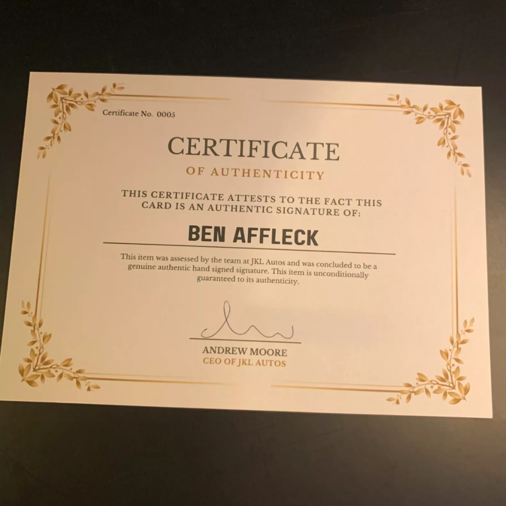 Ben Affleck Authentic Hand Signed Autograph + COA