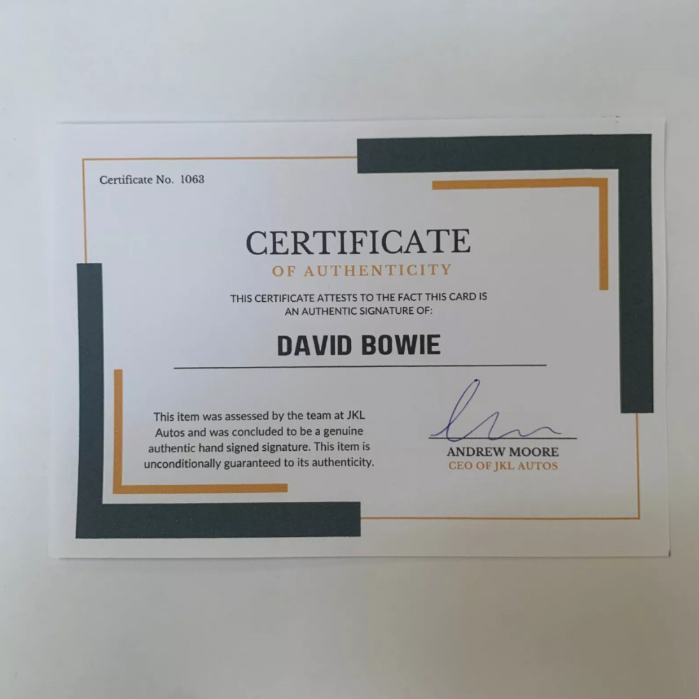 David Bowie Authentic Hand Signed Autograph + COA