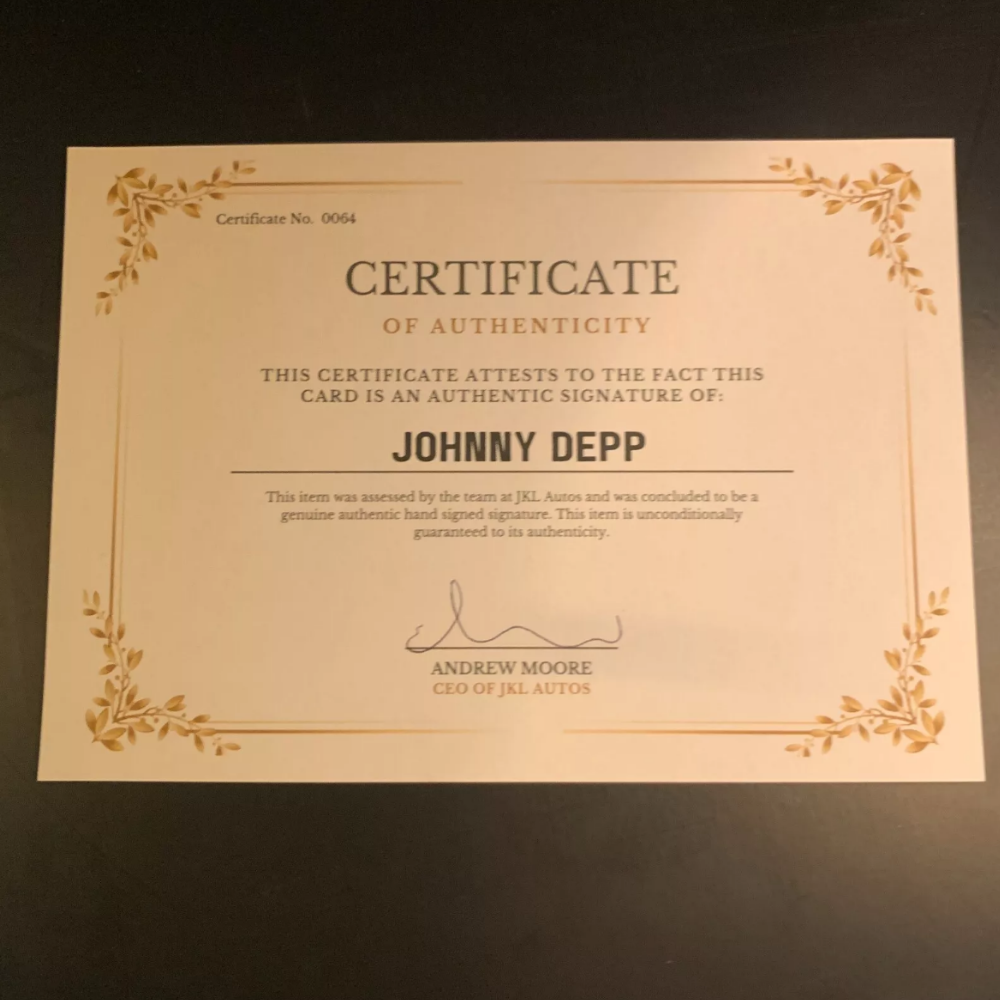 Johnny Depp Authentic Hand Signed Autograph + COA