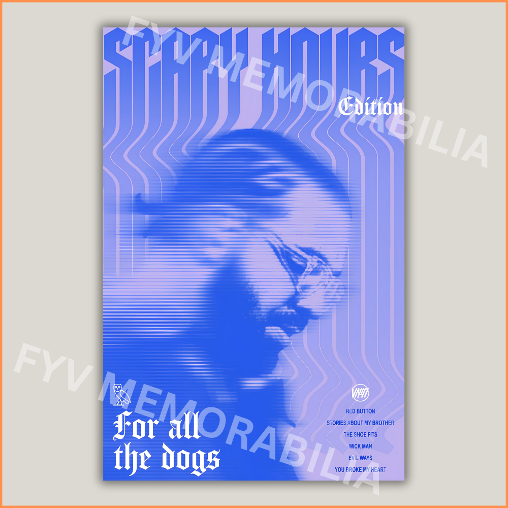 Drake For All The Dogs Poster Wall Art Design Hip Hop Rap