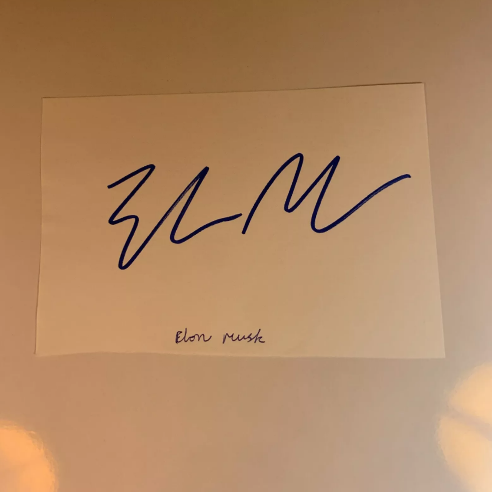 Elon Musk Authentic Hand Signed Autograph + COA