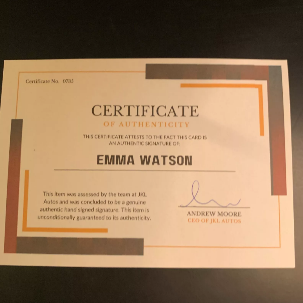 Emma Watson Authentic Hand Signed Autograph + COA