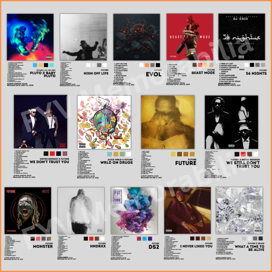 Future Lot of 14 Album Poster Wall Art Design Hip Hop Rap