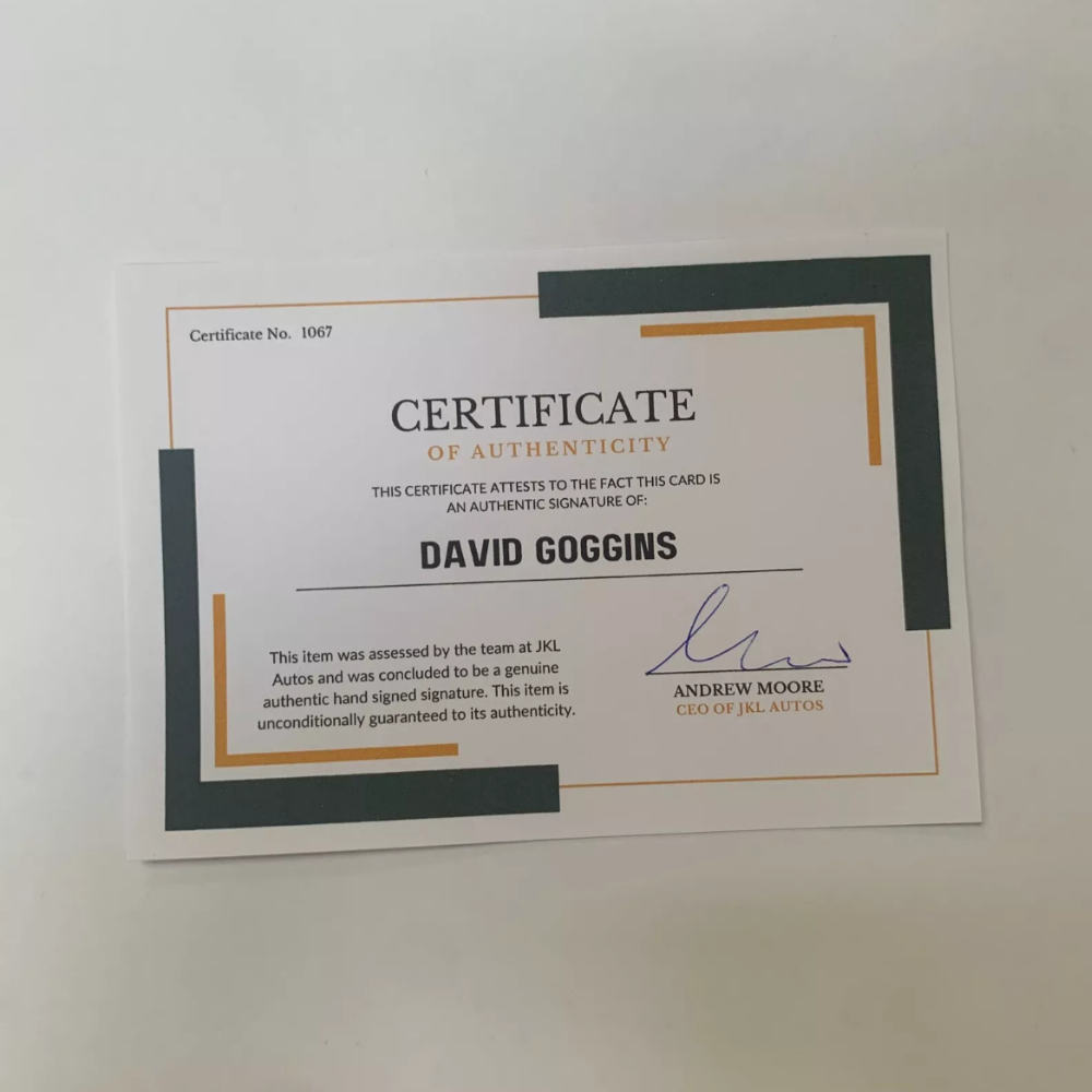 David Goggins Authentic Hand Signed Autograph + COA