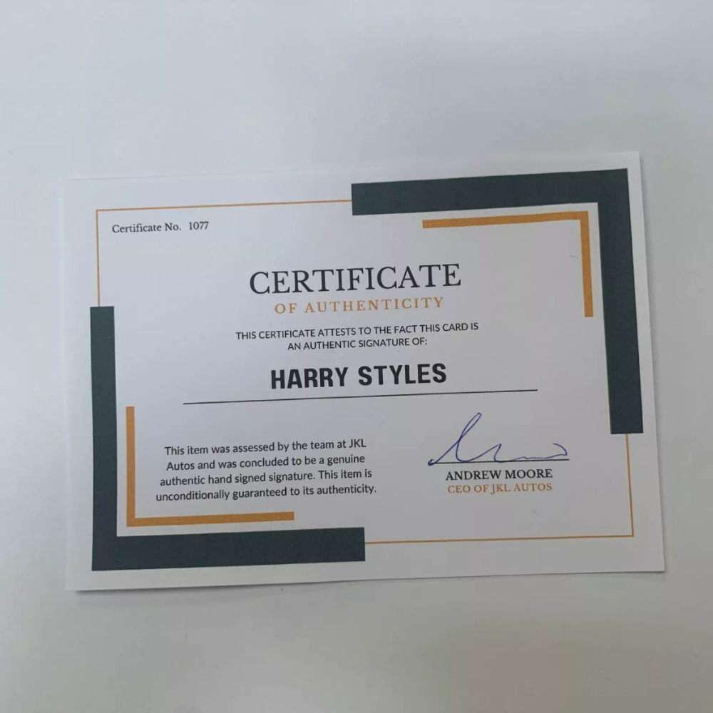 Harry Styles Authentic Hand Signed Autograph + COA