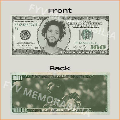 J Cole Custom Cash Design Digital File Download Printable