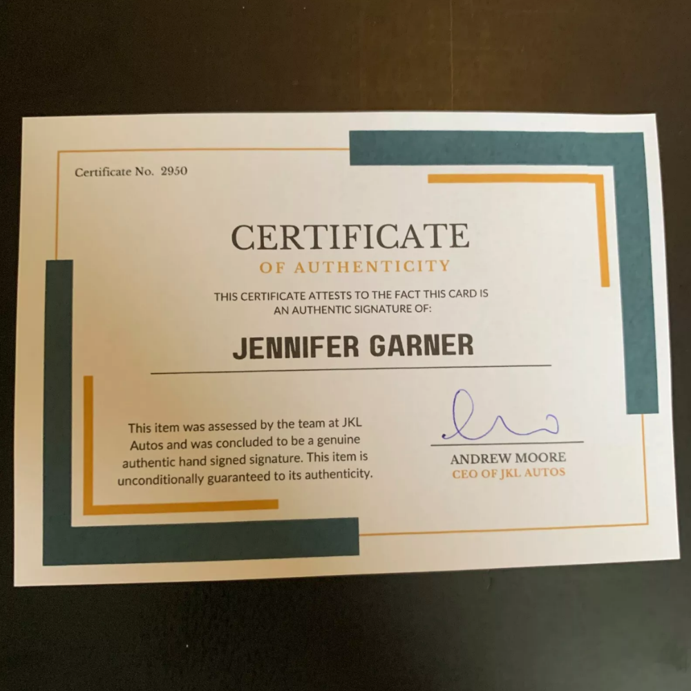 Jennifer Garner Authentic Hand Signed Autograph + COA