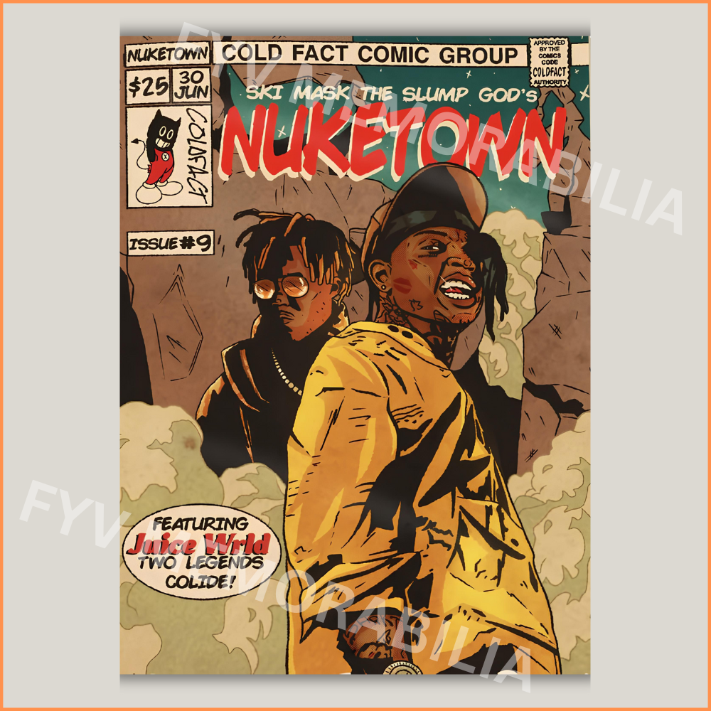 Juice WRLD Comic Poster Wall Art Design Hip Hop Rap