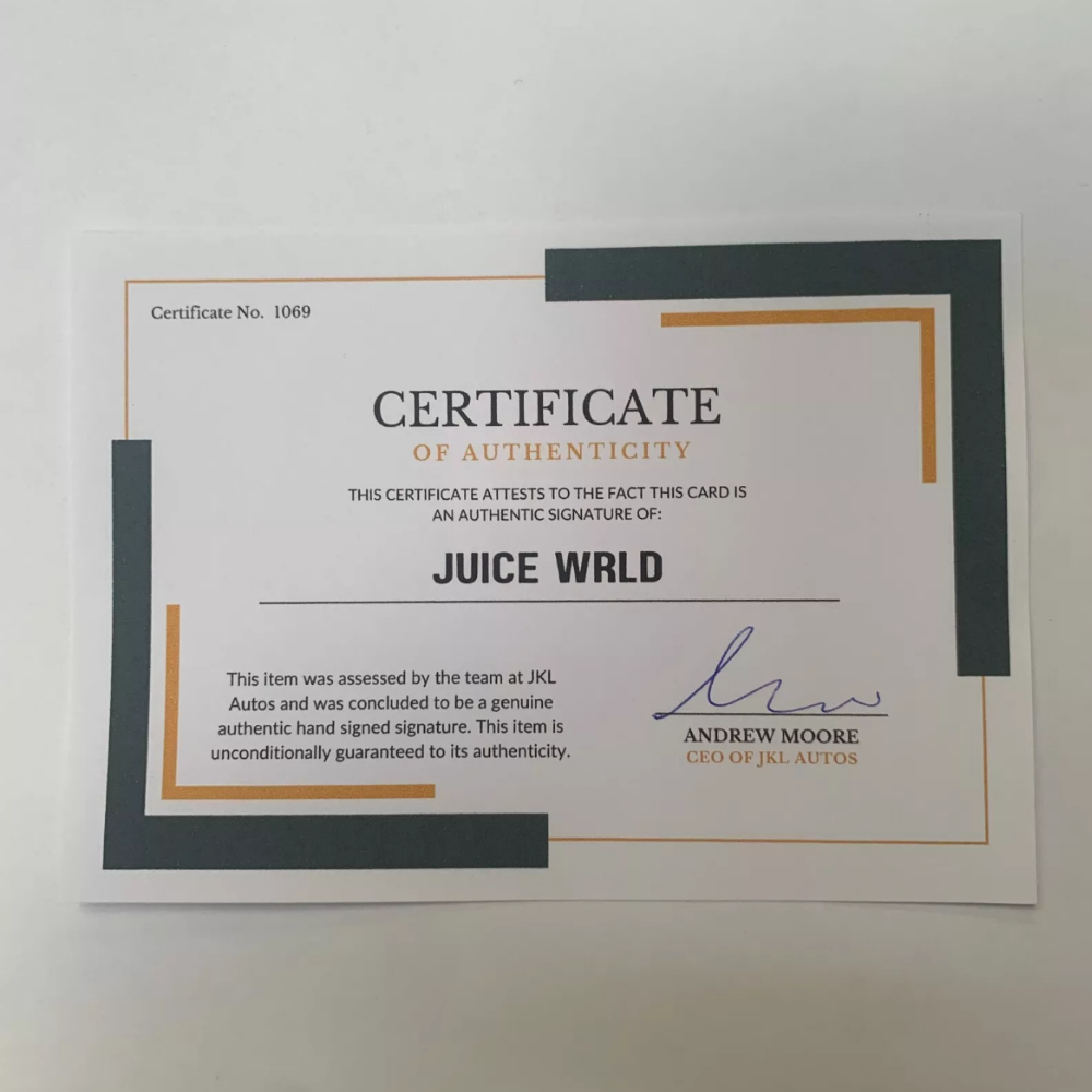 Juice WRLD Authentic Hand Signed Autograph + COA