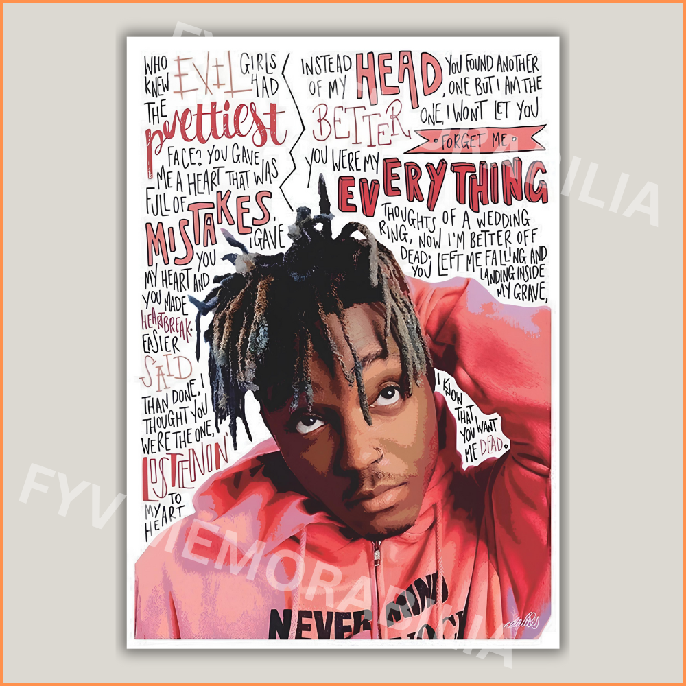 Juice WRLD Poster Wall Art Design Hip Hop Rap