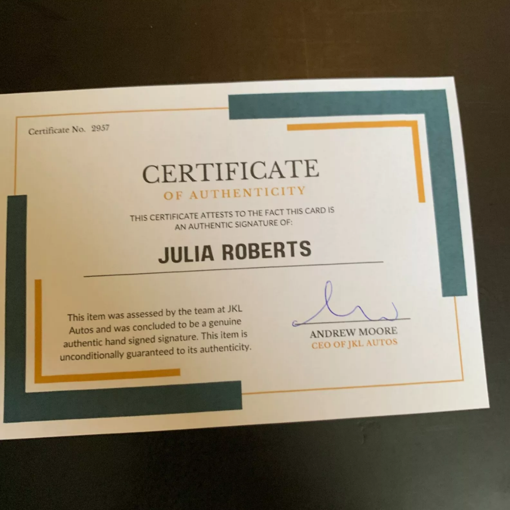 Julia Roberts Authentic Hand Signed Autograph + COA