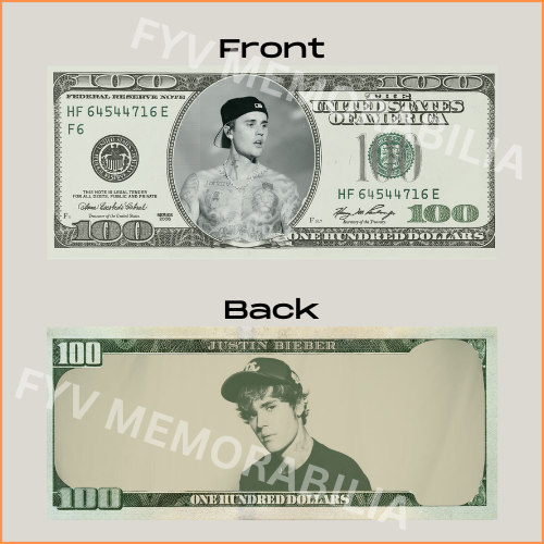 Justin Bieber Custom Cash Design Digital File Download Printable