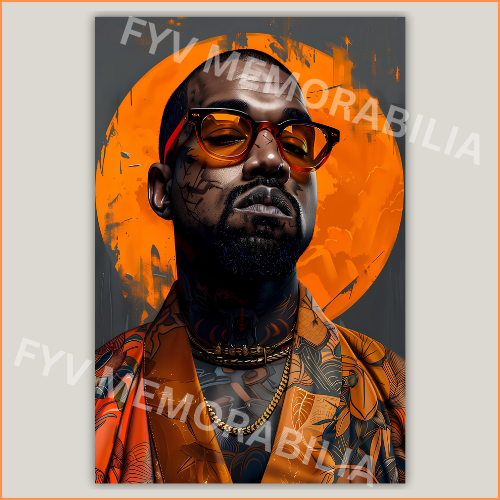 Kanye West Poster Wall Art Design Hip Hop Rap