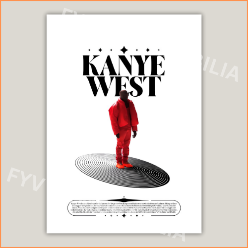 Kanye West Poster Wall Art Design Hip Hop Rap