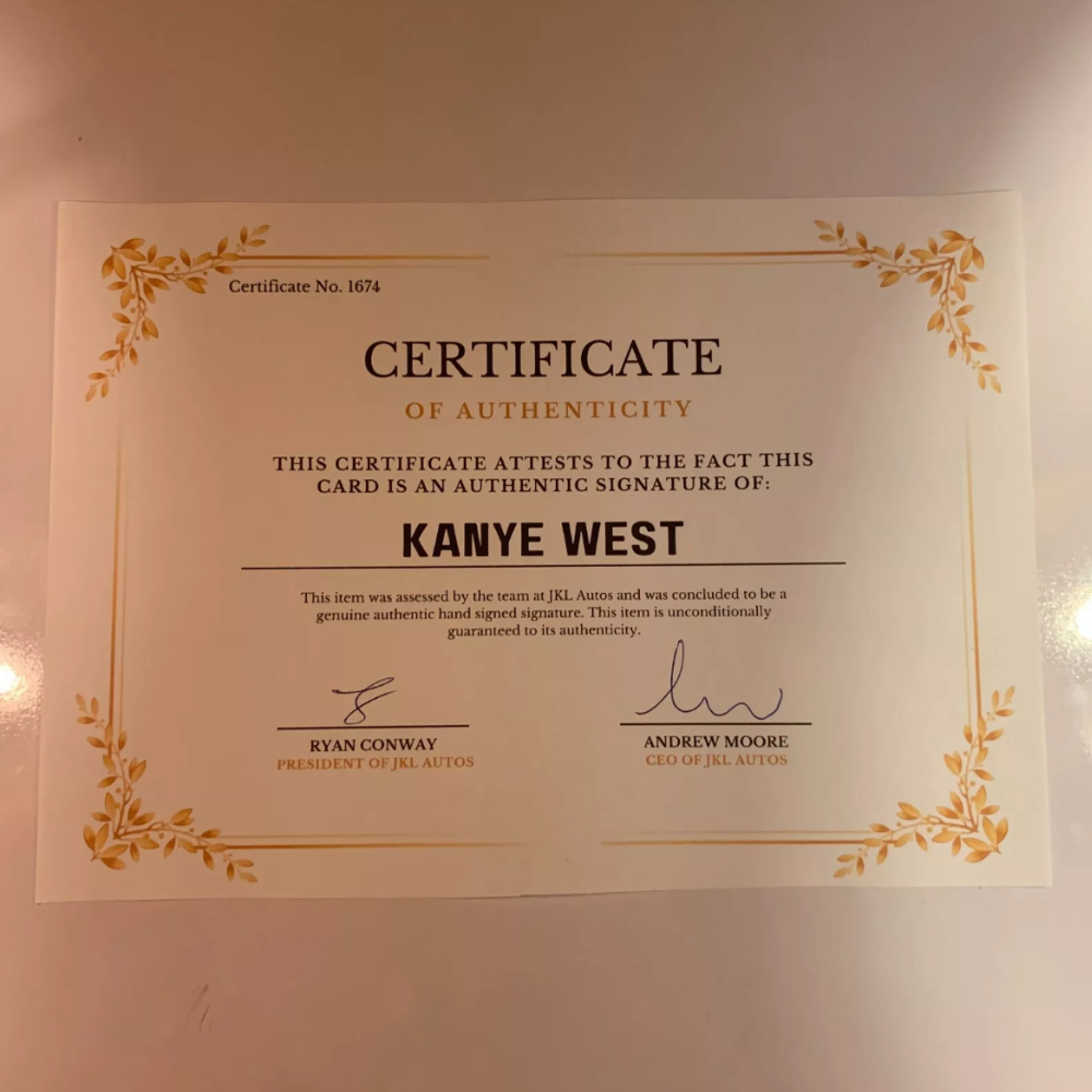 Kanye West Authentic Hand Signed Autograph + COA