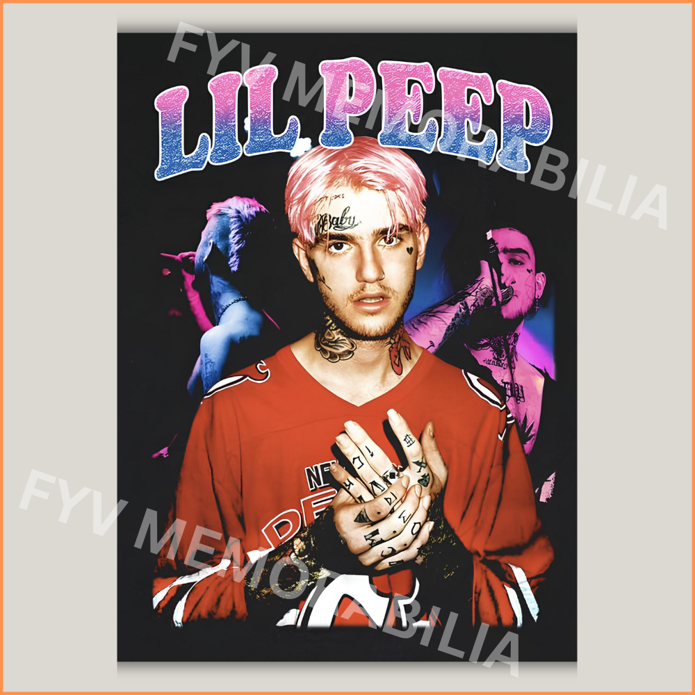 Lil Peep Poster Wall Art Design Hip Hop Rap