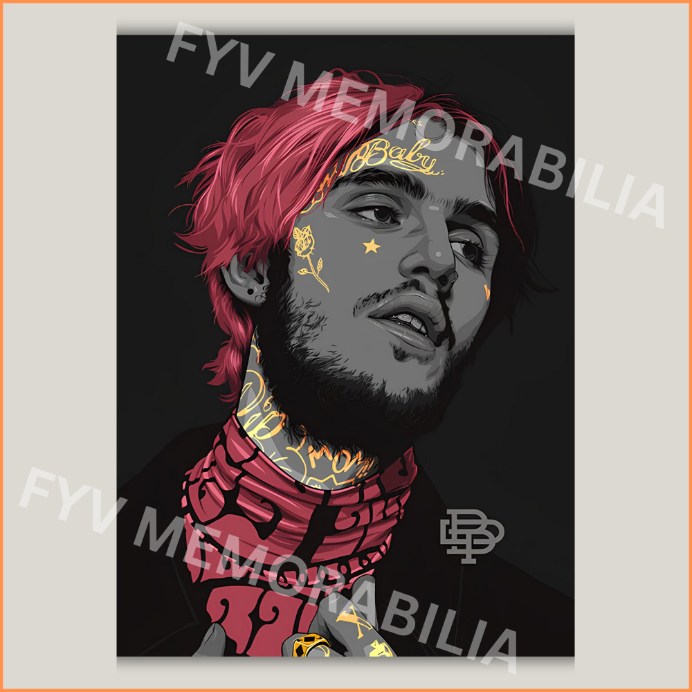 Lil Peep Poster Wall Art Design Hip Hop Rap