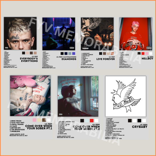 Lil Peep Lot of 7 Album Poster Wall Art Design Hip Hop Rap