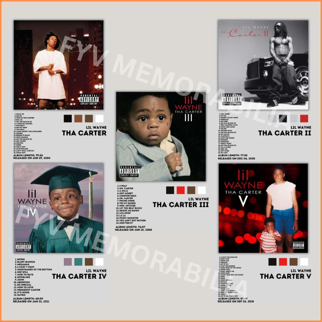 Lil Wayne Lot of 11 Album Poster Wall Art Design Hip Hop Rap