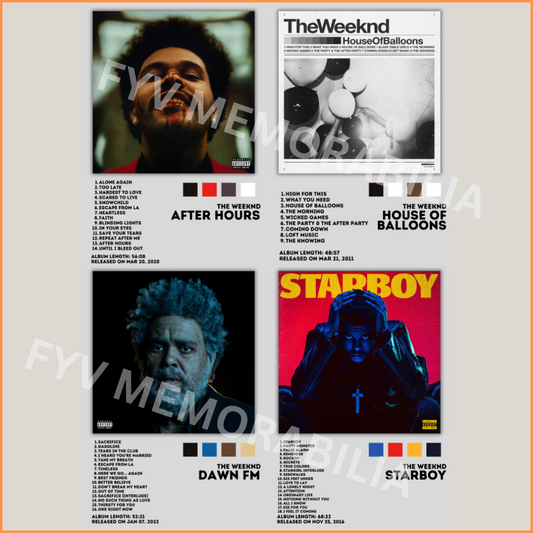 The Weeknd Lot of 4 Album Poster Wall Art Design Hip Hop Rap