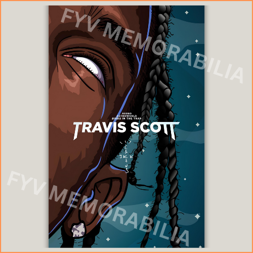 Travis Scott Poster Wall Art Design Hip Hop Rap