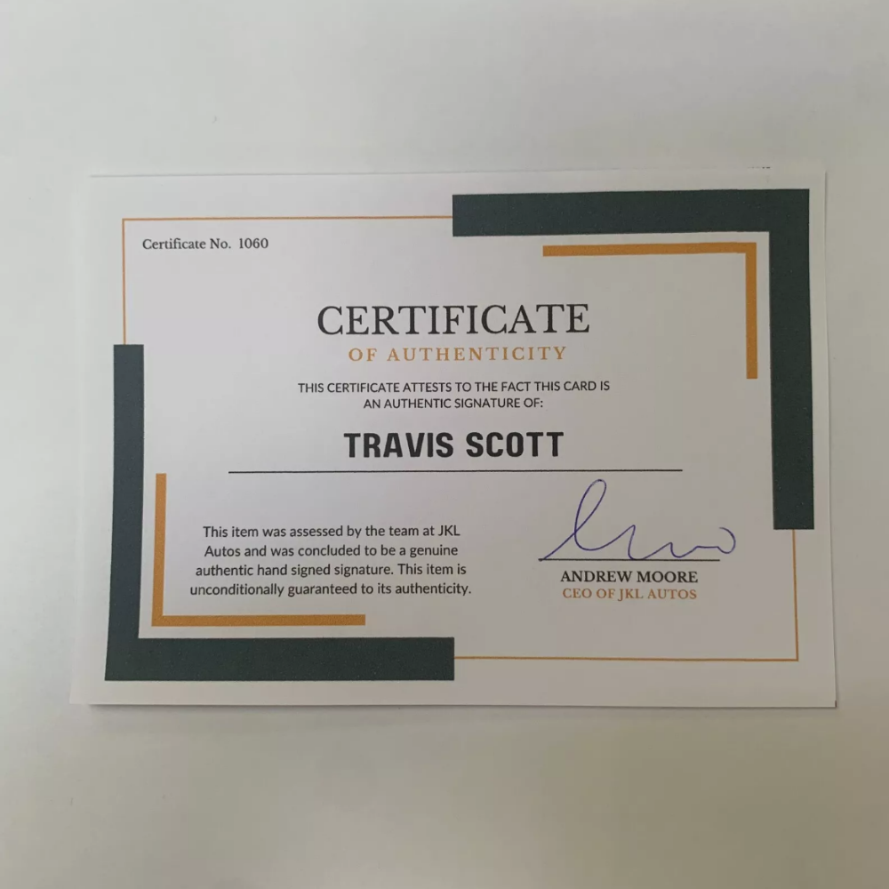 Travis Scott Authentic Hand Signed Autograph + COA