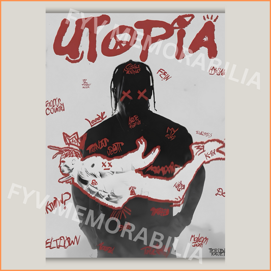 Travis Scott UTOPIA Poster Wall Art Design Hip Hop Rap