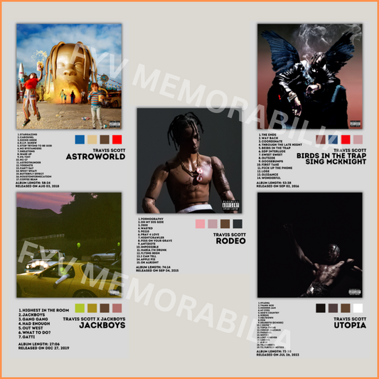 Travis Scott Lot of 6 Album Poster Wall Art Design Hip Hop Rap