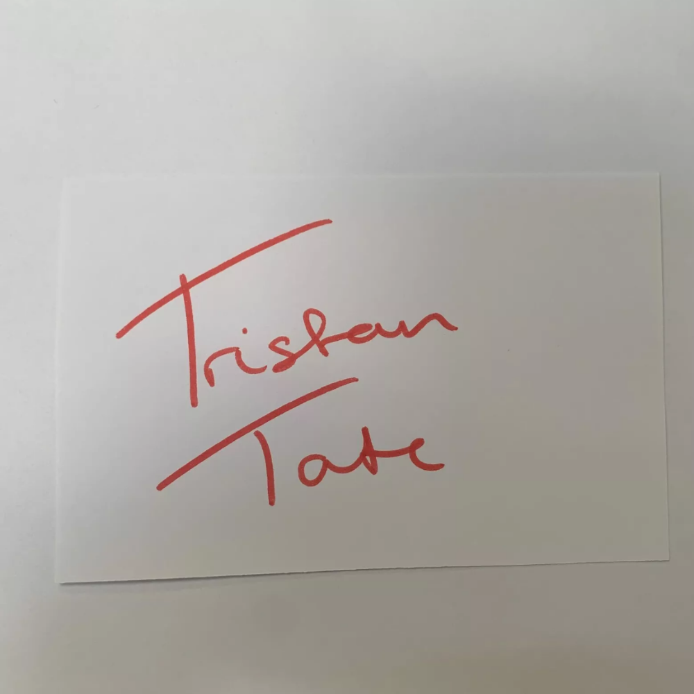 Tristan Tate uthentic Hand Signed Autograph + COA