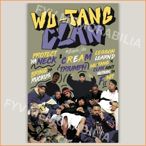 Wu Tang Clan Poster Wall Art Design Hip Hop Rap