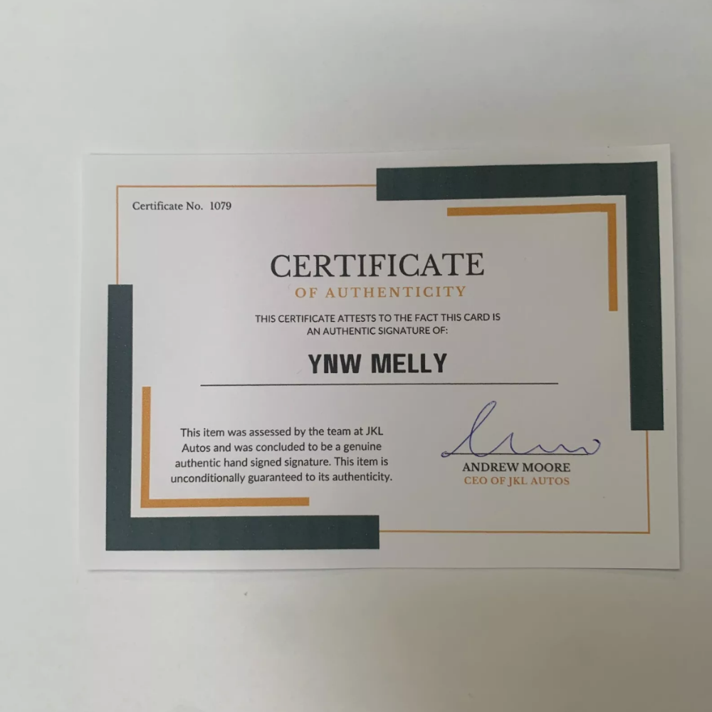 YNW Melly Authentic Hand Signed Autograph + COA