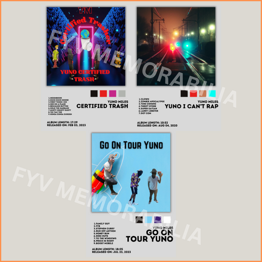 Yuno Miles Lot of 3 Album Poster Wall Art Design Hip Hop Rap